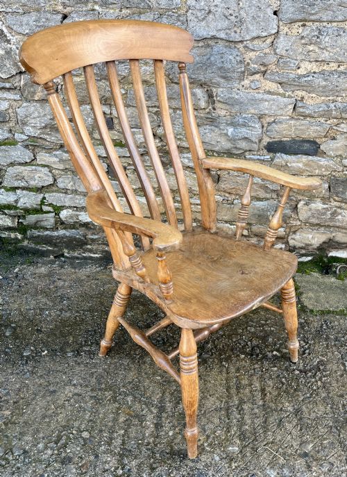 fig 2. Antique Lathe Back Farmhouse Chair