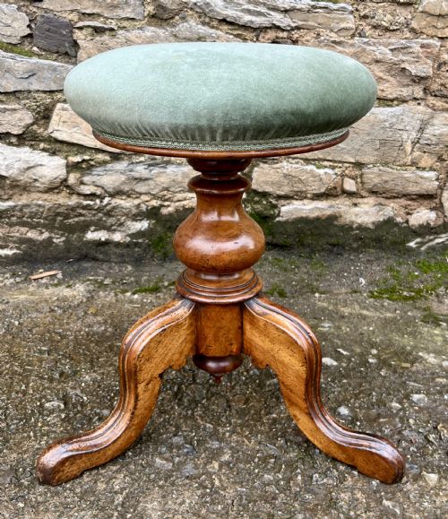 fig 1. Victorian Walnut Adjustable Piano Stool