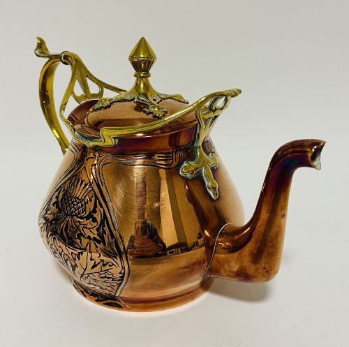 fig 2. Art Nouveau Copper and Brass Tea Set
