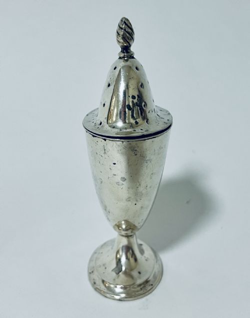 fig 1. Victorian Silver Pepper or Pounce Pot