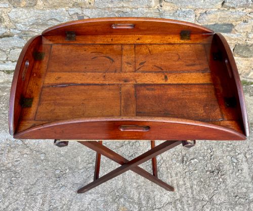 fig 1. Georgian Mahogany Folding Butlers Tray