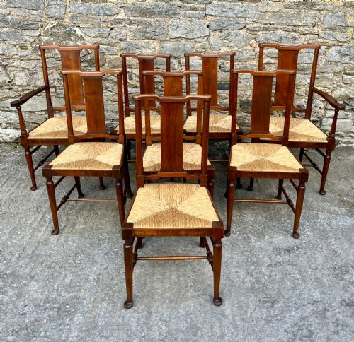 Set of 8 Arts and Crafts Dining Chairs