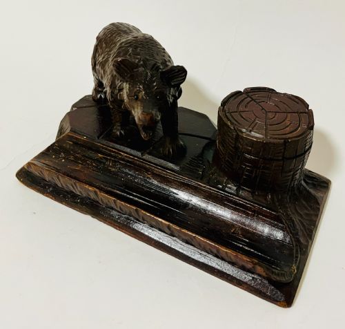 Antique Black Forest Bear Inkwell