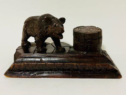 fig 1. Antique Black Forest Bear Inkwell