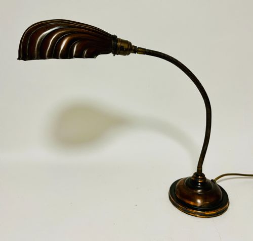 Antique Industrial Shell Desk Lamp