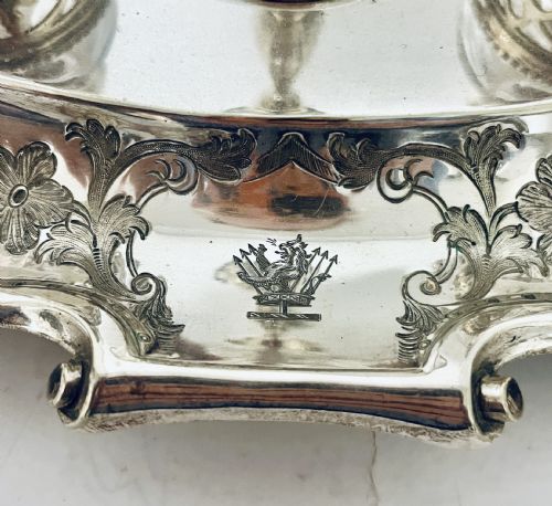 VICTORIAN SILVER PLATED DESK STAND - ADDITIONAL PHOTO 2