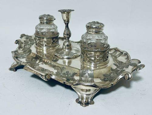 VICTORIAN SILVER PLATED DESK STAND - ADDITIONAL PHOTO 3