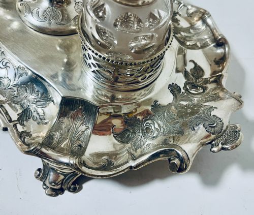 VICTORIAN SILVER PLATED DESK STAND - ADDITIONAL PHOTO 5
