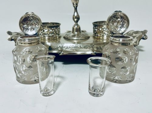 VICTORIAN SILVER PLATED DESK STAND - ADDITIONAL PHOTO 7