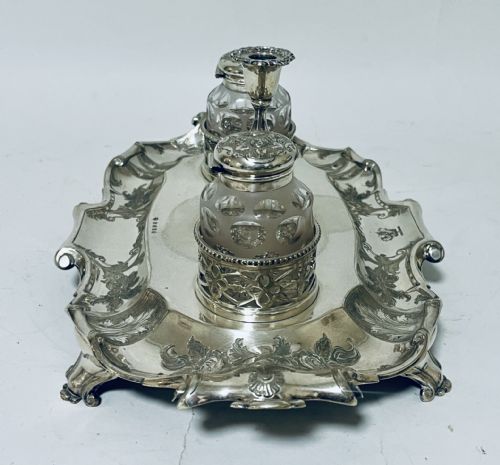 VICTORIAN SILVER PLATED DESK STAND - ADDITIONAL PHOTO 10