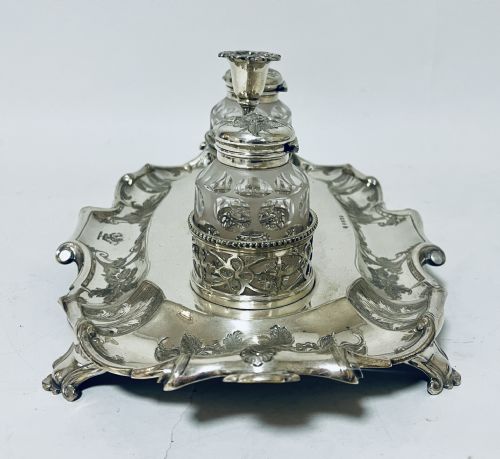 VICTORIAN SILVER PLATED DESK STAND - ADDITIONAL PHOTO 13