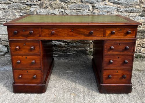 fig 1. Victorian Mahogany Pedestal Desk
