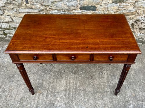 fig 1. Regency Mahogany Three Drawer Writing Table