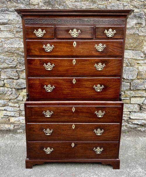 Small Georgian Mahogany Chest on Chest