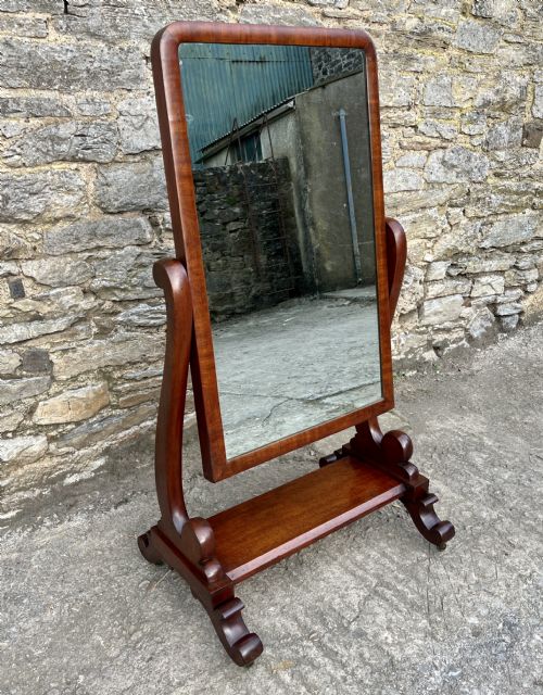 fig 1. Victorian Mahogany Cheval Mirror