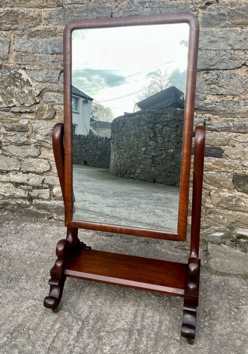 fig 2. Victorian Mahogany Cheval Mirror