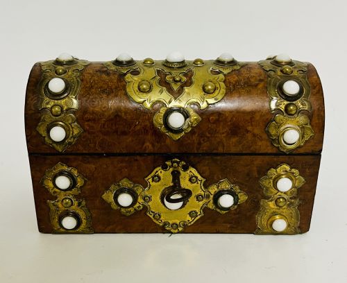 Victorian Burr Walnut Brass Mounted Box