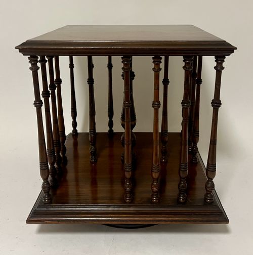 Antique Mahogany Tabletop Revolving Bookcase