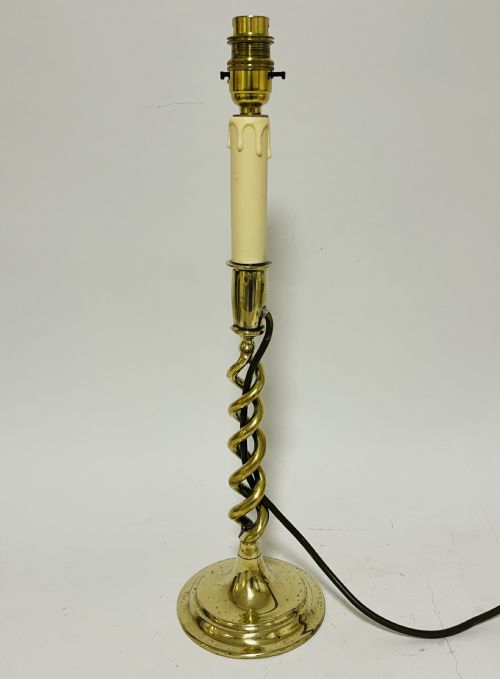 fig 1. Antique Brass Candlestick Table Lamp