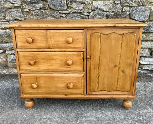Antique Stripped Pine Sideboard