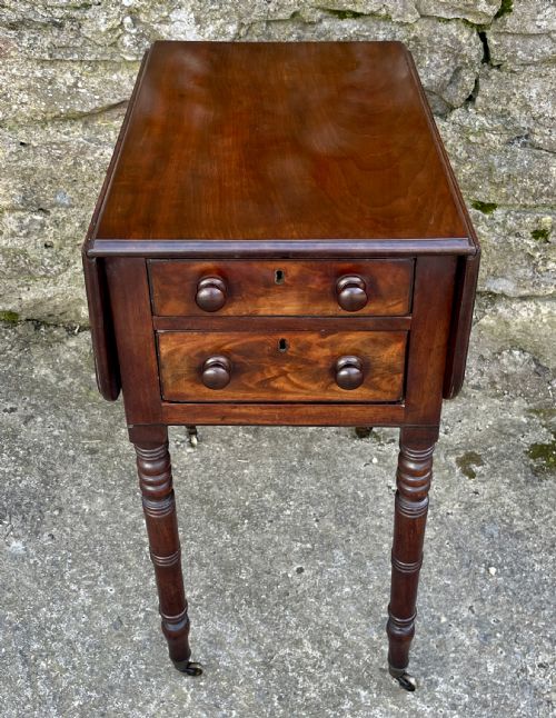 Regency Mahogany Drop Flap Work Table