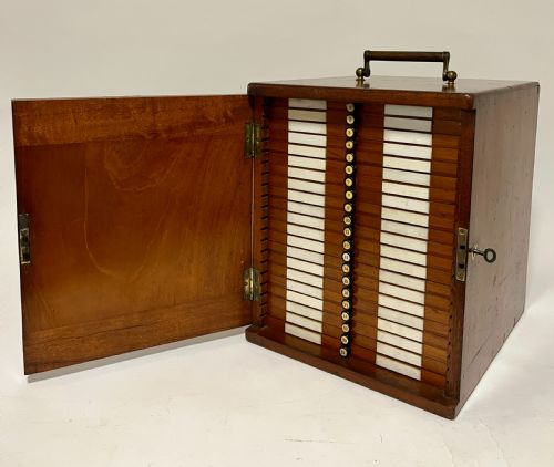 fig 1. Victorian Mahogany Microscope Slide Cabinet