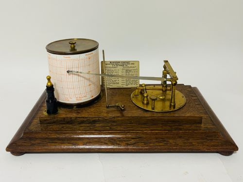 ANTIQUE OAK CASED BAROGRAPH - ADDITIONAL PHOTO 3