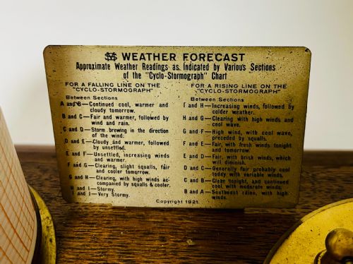 ANTIQUE OAK CASED BAROGRAPH - ADDITIONAL PHOTO 4