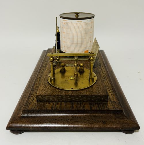 ANTIQUE OAK CASED BAROGRAPH - ADDITIONAL PHOTO 8