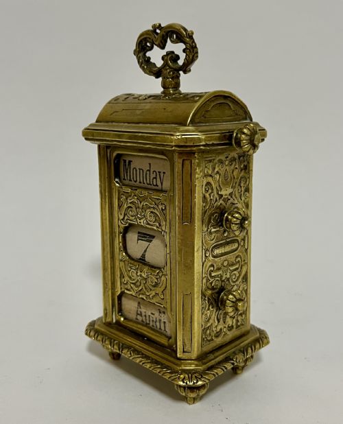 fig 1. Antique Brass Perpetual Desk Calendar