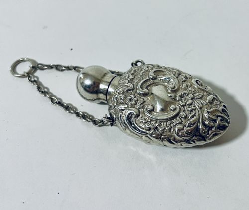 fig 1. Antique Silver Chatelaine Scent Bottle