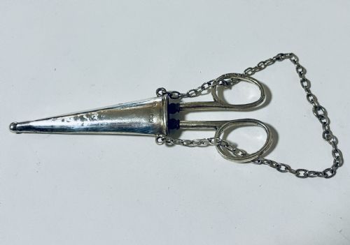 fig 2. Antique Silver Chatelaine Scissors