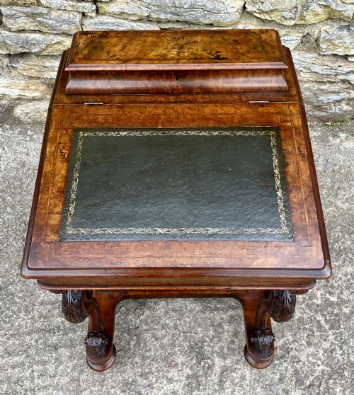 VICTORIAN BURR WALNUT DAVENPORT - ADDITIONAL PHOTO 1