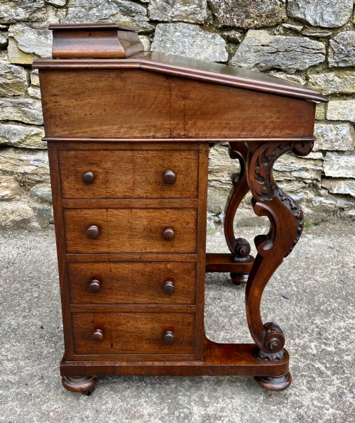 VICTORIAN BURR WALNUT DAVENPORT - ADDITIONAL PHOTO 8