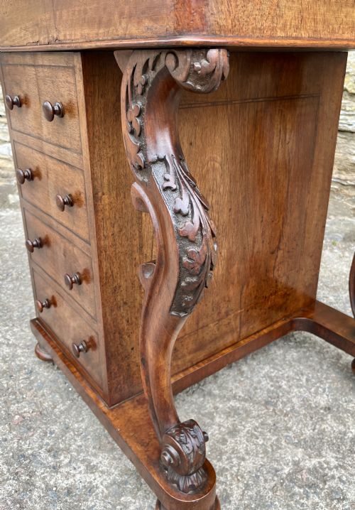 VICTORIAN BURR WALNUT DAVENPORT - ADDITIONAL PHOTO 11