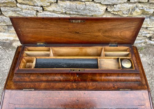 VICTORIAN BURR WALNUT DAVENPORT - ADDITIONAL PHOTO 18