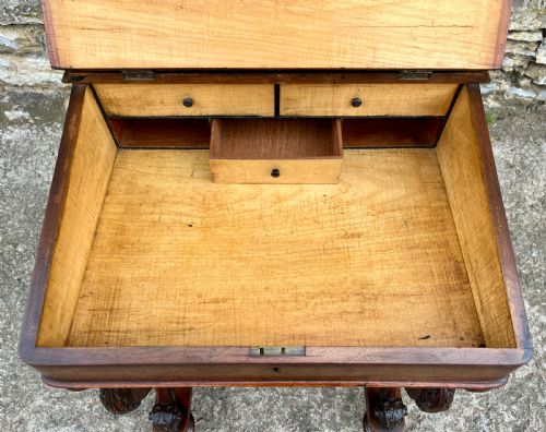 VICTORIAN BURR WALNUT DAVENPORT - ADDITIONAL PHOTO 19