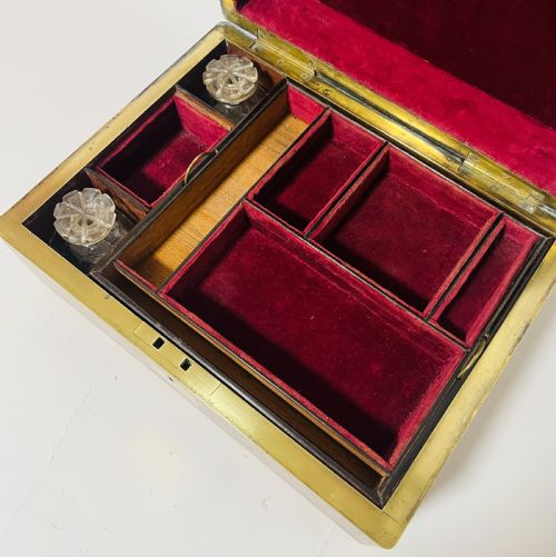 fig 1. Antique Rosewood Brass Bound Vanity Box