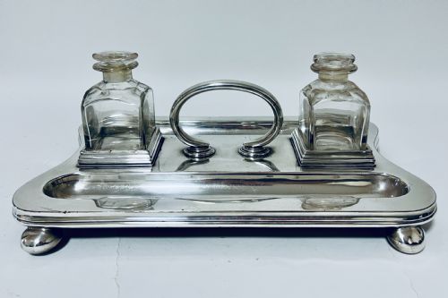 fig 1. Antique Silver Plated Desk Stand