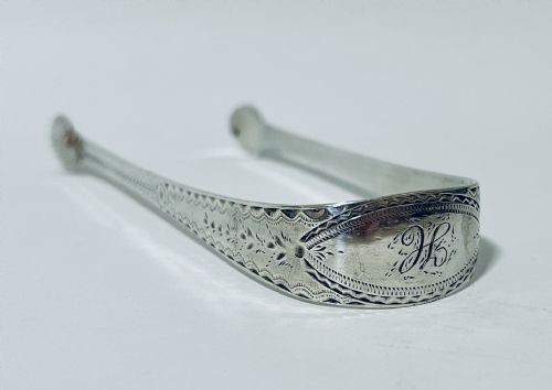 fig 1. 18th Century Georgian Silver Sugar Tongs