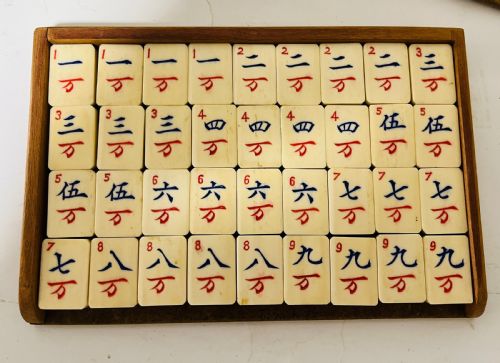 fig 1. Bone and Bamboo Mahjong Set