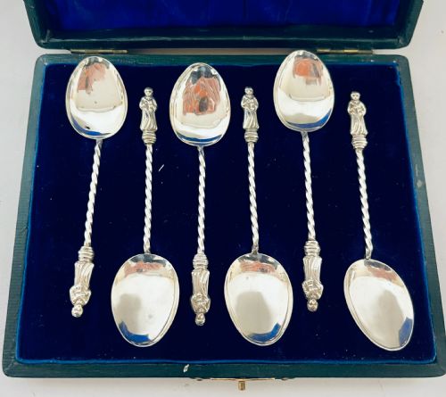 fig 2. Set of 6 Antique Silver Apostle Spoons