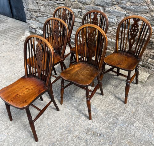 fig 2. Harlequin Set of 6 Antique Wheelback Chairs