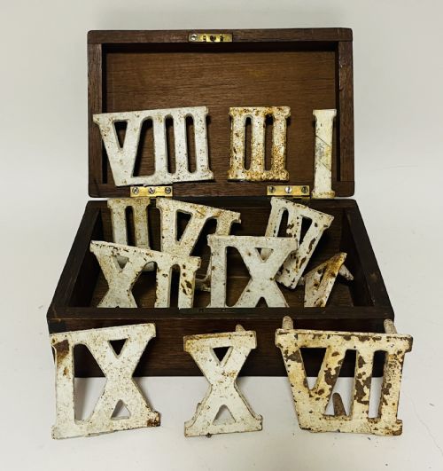 Set of 12 Antique Cast Iron 'Clock Golf' Numbers