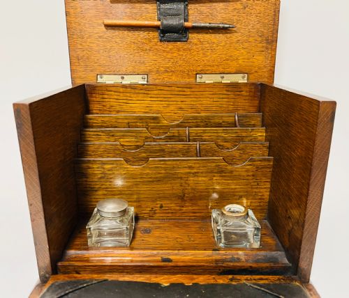 ANTIQUE OAK STATIONERY CABINET - ADDITIONAL PHOTO 3