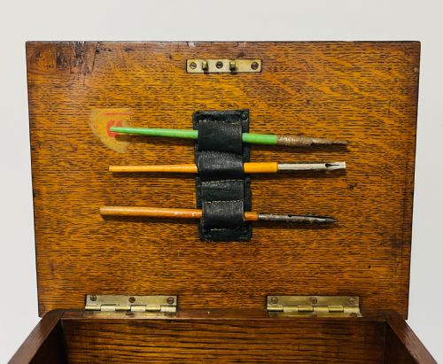 ANTIQUE OAK STATIONERY CABINET - ADDITIONAL PHOTO 8