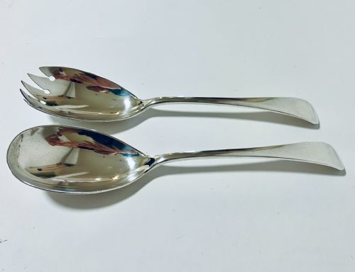 fig 1. Antique Silver Salad Servers