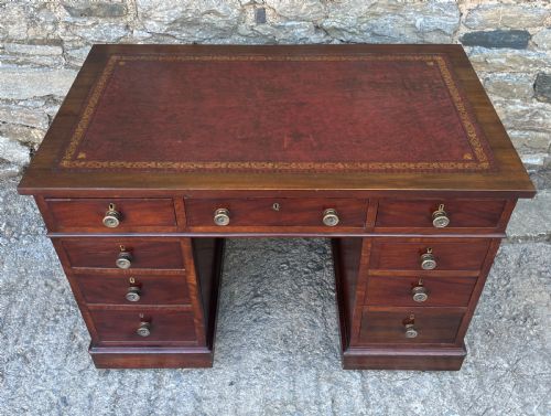 fig 1. Antique Mahogany Pedestal Desk