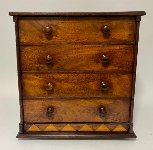 fig 1. Victorian Marquetry Specimen Apprentice Chest of Drawers