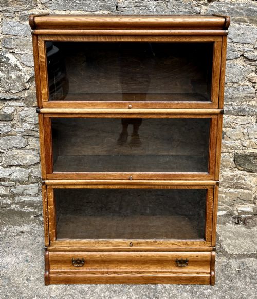 fig 1. Antique Globe Wernicke Oak Stacking Bookcase